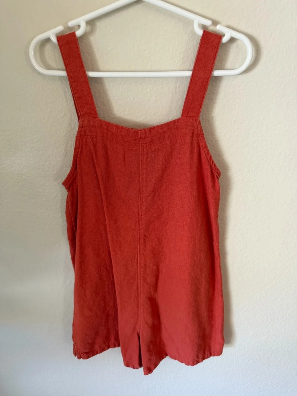 Old Navy Rust Red Linen Romper Overalls